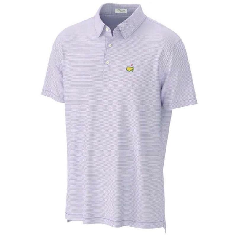 2024 Masters by Peter Millar Men's Micro Stripe Golf Polo Shirt Lavender NEW