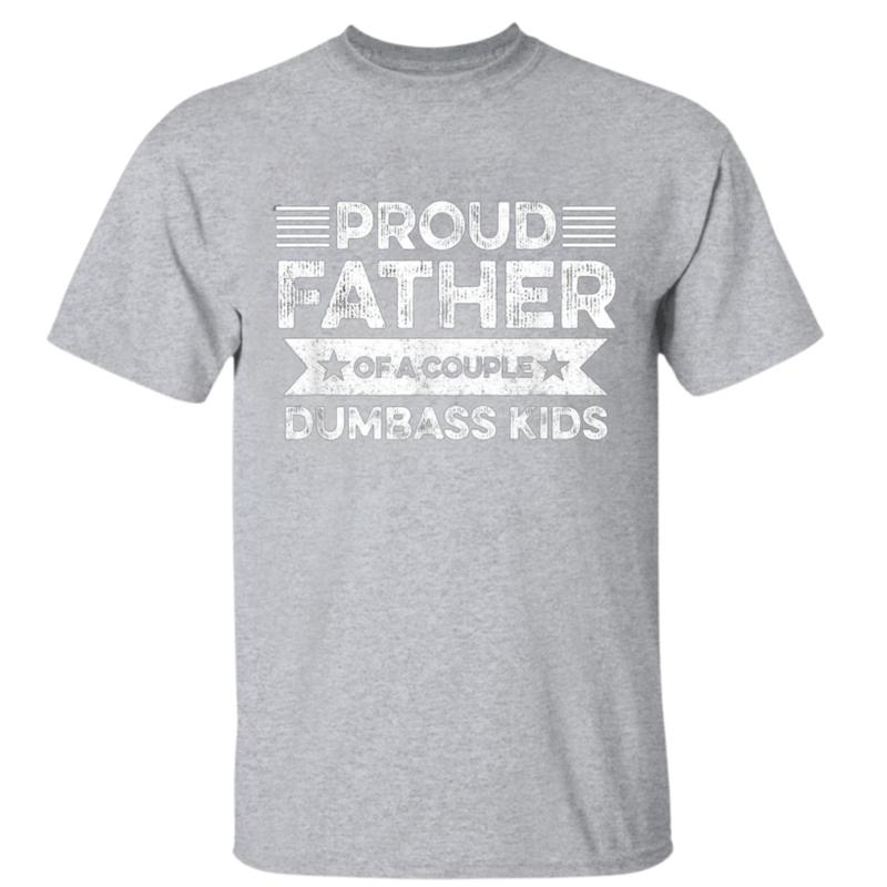 Proud Dad of a Goofy Couple - Classic Father's Day T-Shirt for Men Women's Fashion - Good Material, Great Product Dad's Gift - Classic Men's T-Shirt Cotton Embroidered Love of Sports Menswear Top Collar Sweatshirt