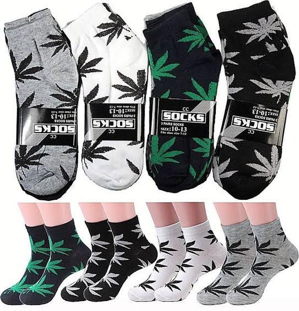 12 Pairs Men & Women Marijuana Leaf Low Cut Thin Quarter Ankle Cotton Socks - Size 9-11 10-13 Lightweight