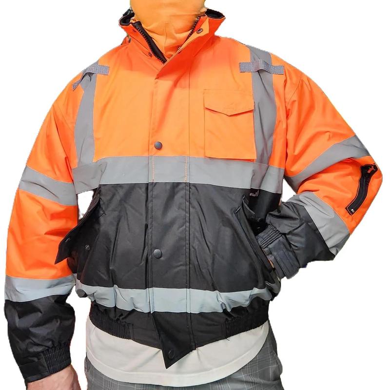 MEN'S AND WOMEN'S High Visibility Safety Bomber Jacket with Quilted Insulation (SIZE WELL)