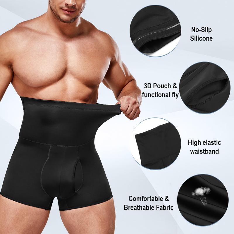 [MAX] Nebility Men's Seamless Boxer Briefs High Waist Underwear Shapewear Shorts