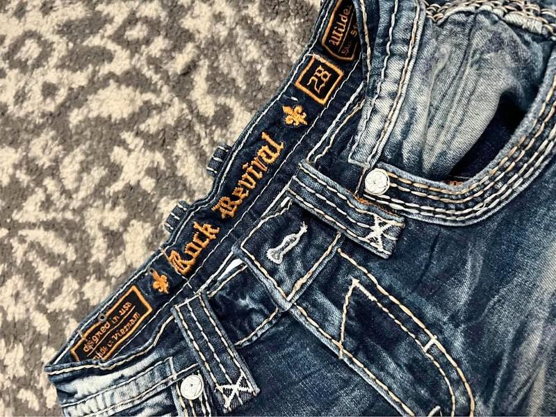 2000s Rock Revival Men's Distressed Denim Jeans Slim Straight Blue, Men's Biker Jeans, 2000s Jeans, Comfortable Jeans For Men, Denim Jeans For Men