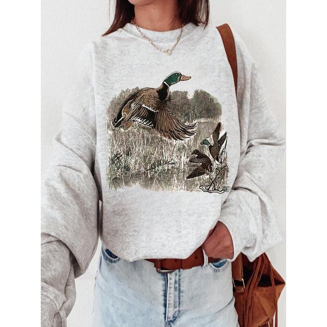 Vintage Duck Animal Lover Fall Mallard Sweatshirt, Retro Dog Hunting Sweater, Shirt For Men And Women NP  Menswear