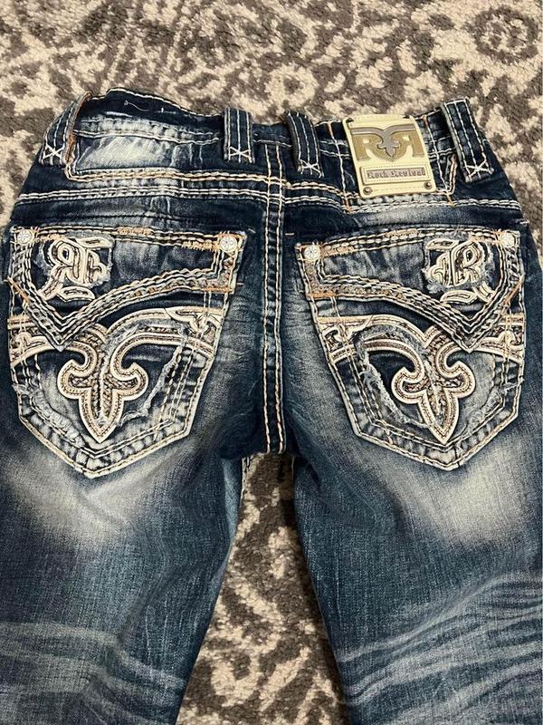 2000s Rock Revival Men's Distressed Denim Jeans Slim Straight Blue, Men's Biker Jeans, 2000s Jeans, Comfortable Jeans For Men, Denim Jeans For Men