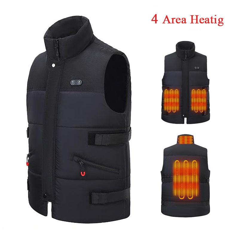 Merry Christmas Sale Thermal Winter 4 Heating Zones Jacket Rechargeable Heated Jacket with Custom Heating Modes  Polyester Mens SelfWarming Jacket and Hoodie for Outdoor Adventures  Cozy Heated Apparel Hat Insoles and Winter Mask for AllDay Warmth