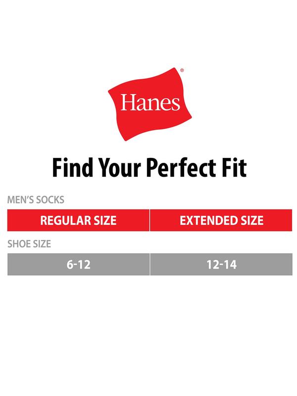 Hanes Men's Double Tough Durability Crew Socks, 12-Pack