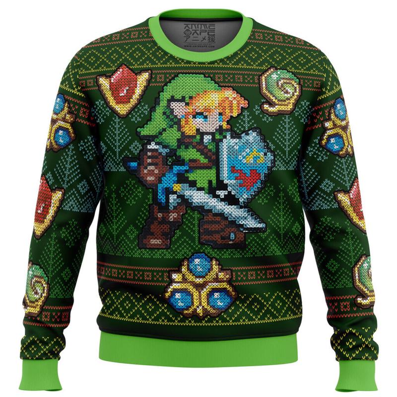 Zelda Link Green Ugly Christmas Sweater Ugly. Sweater