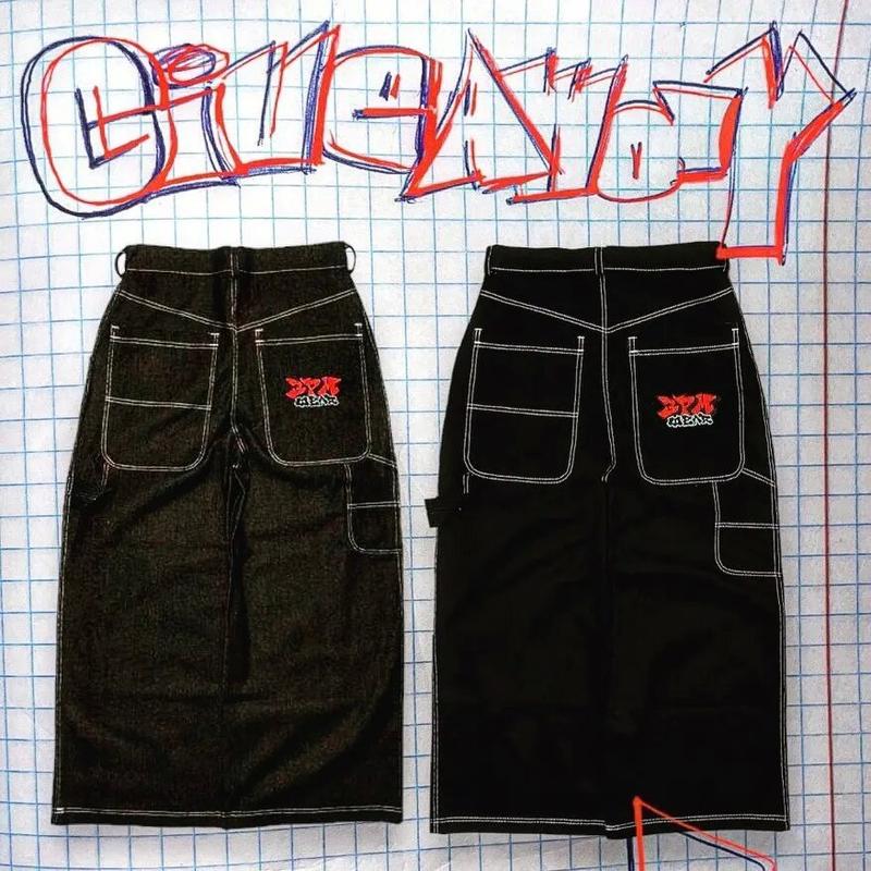 Men's Loose Jeans Men's Vintage Printed Hip Hop Gothic Streetwear Harajuku Men's Casual Pants