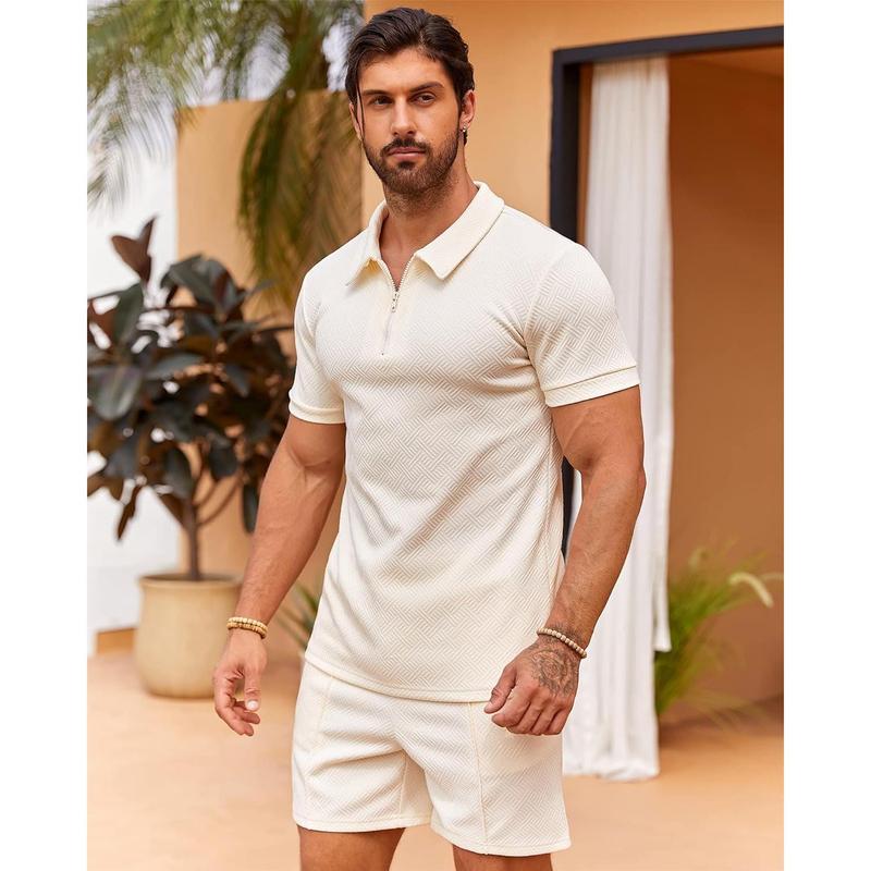 Runcati  summer outfits 2024 Mens Polo Shirt and Shorts Sets Outfits 2 Piece Fashion Summer Tracksuits Casual Short Sleeve Set