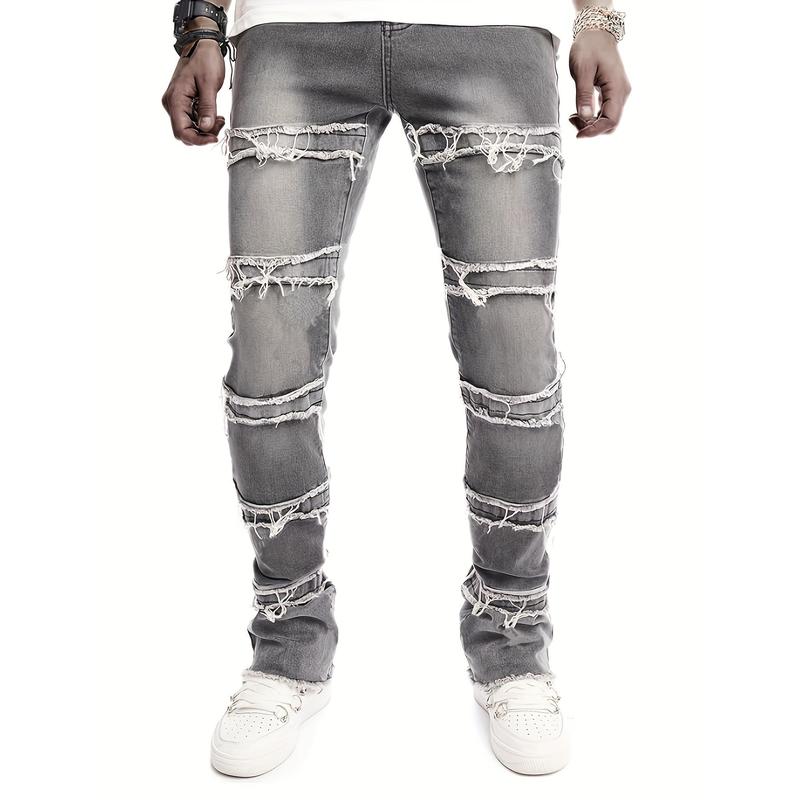 2024 New Men's Slim Fit Skinny Jeans - Layered Trousers for a Stylish Look