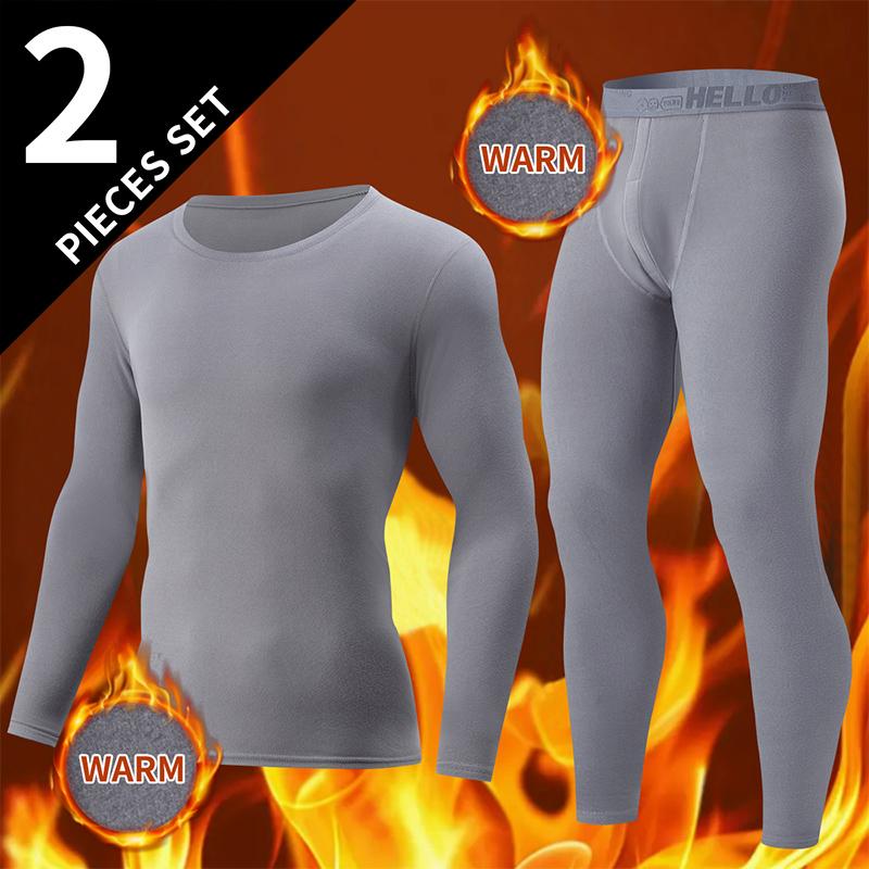 4-Piece  2-Piece Men's Long-sleeved Trousers In Autumn And Winter Thermal Underwear Casual Joker Sports Fitness Solid Color Suit