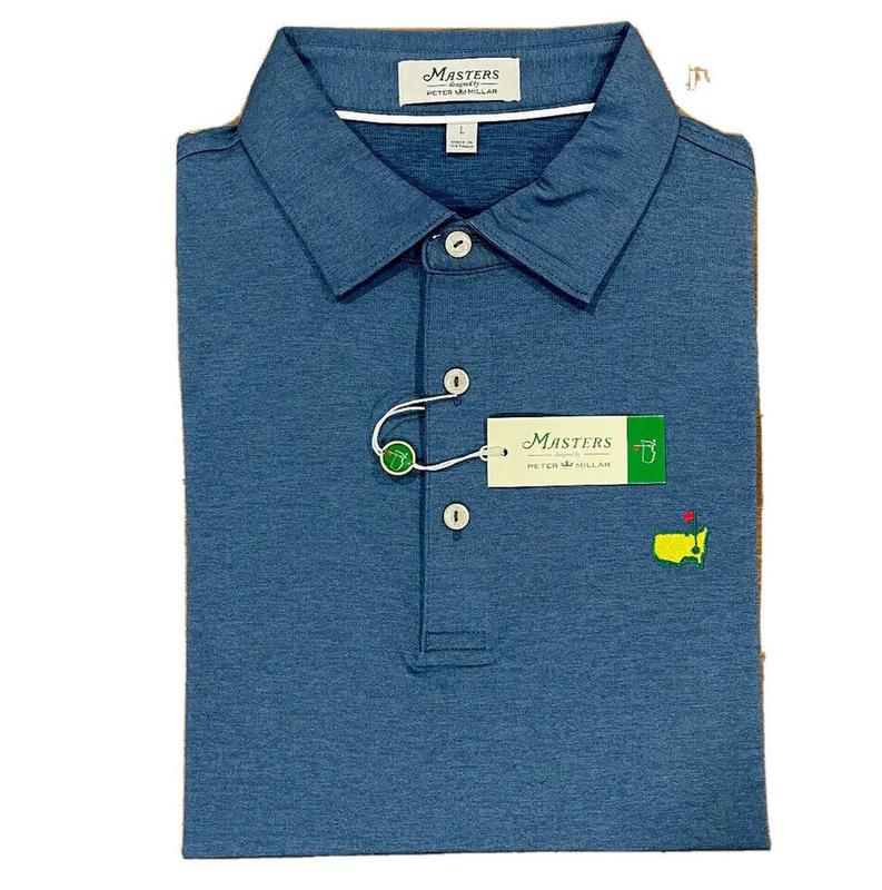 2024 Masters Peter Millar Medium Men's Golf Shirt Augusta National Navy Polo