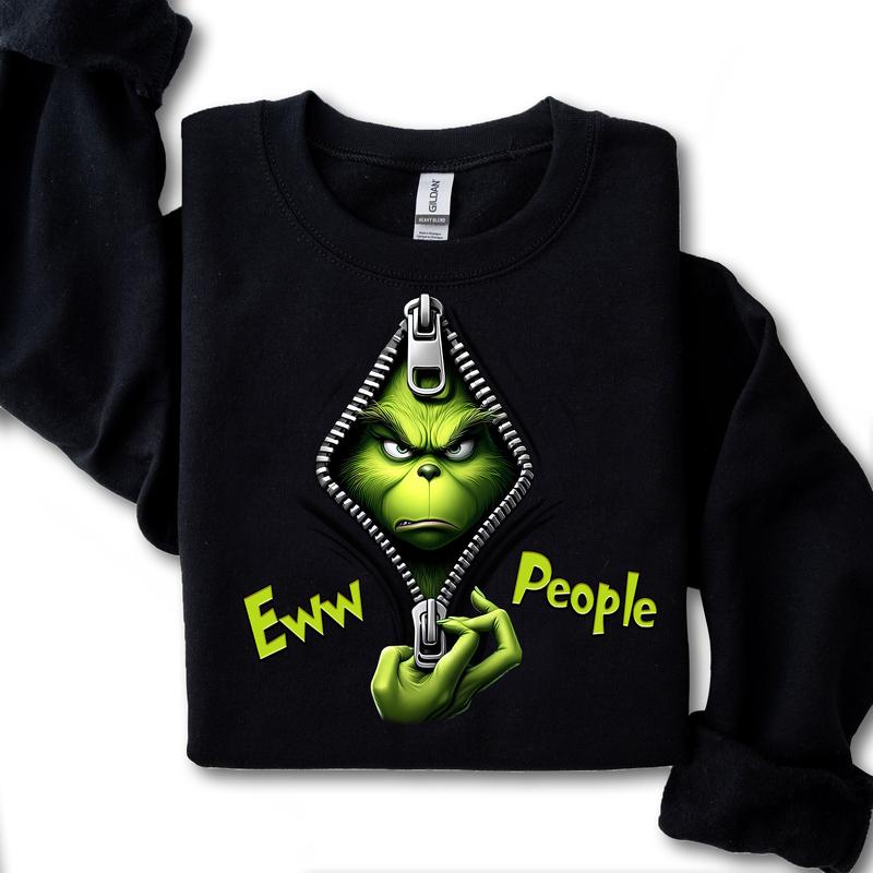 Ew People Christmas Movie The Grin Sweatshirt, Trendy Grin Christmas Season Unisex Classic T-Shirts in All Sizes All Colors for Women for Men