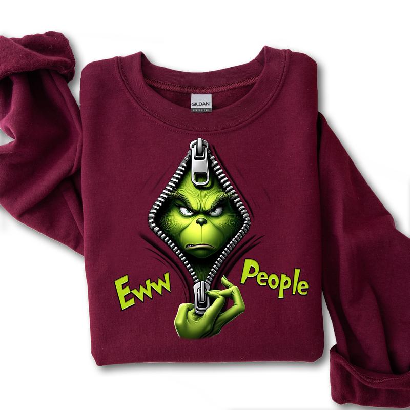 Ew People Christmas Movie The Grin Sweatshirt, Trendy Grin Christmas Season Unisex Classic T-Shirts in All Sizes All Colors for Women for Men