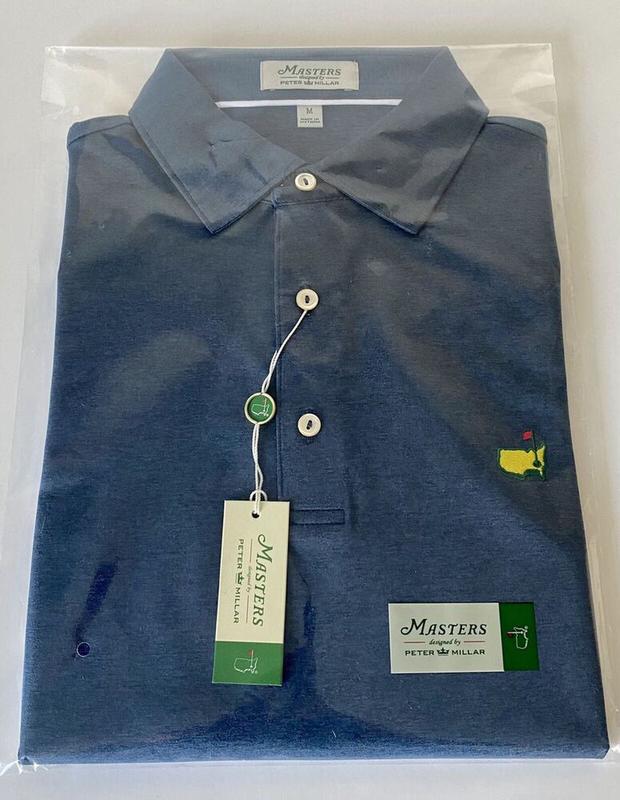 2024 Masters Peter Millar Medium Men's Golf Shirt Augusta National Navy Polo