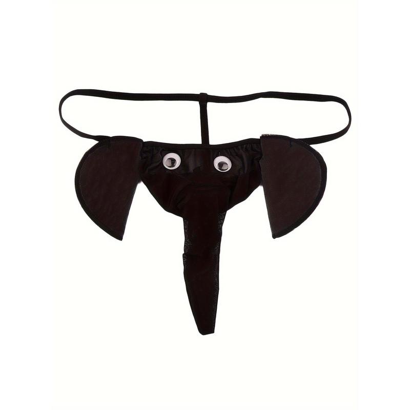 Mens Elephant Print Thong Underwear - Enhanced Bulge Pouch, Seamless T-Back, Ultra-Thin & Breathable, Sexy Funny Lingerie for Comfortable Wear