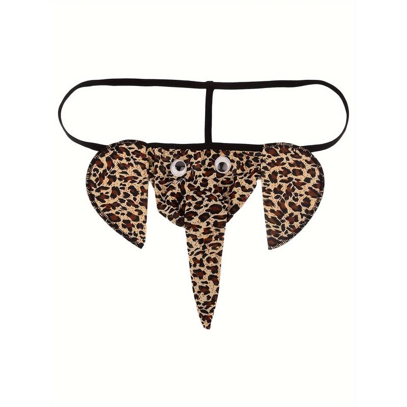 Mens Elephant Print Thong Underwear - Enhanced Bulge Pouch, Seamless T-Back, Ultra-Thin & Breathable, Sexy Funny Lingerie for Comfortable Wear