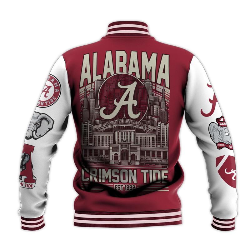 Alabama Crimson Tide New Bomber Baseball Jacket For Fan cool unisex Bomber Baseball Jacket