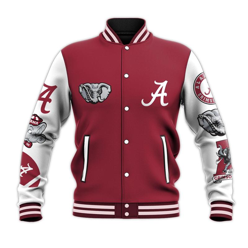 Alabama Crimson Tide New Bomber Baseball Jacket For Fan cool unisex Bomber Baseball Jacket