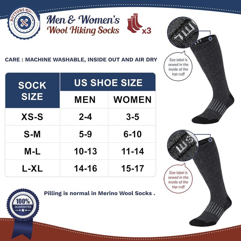 Wool Socks for Men  Women Merino Thermal Warm Cozy Winter Boot Sock Menswear Bowling