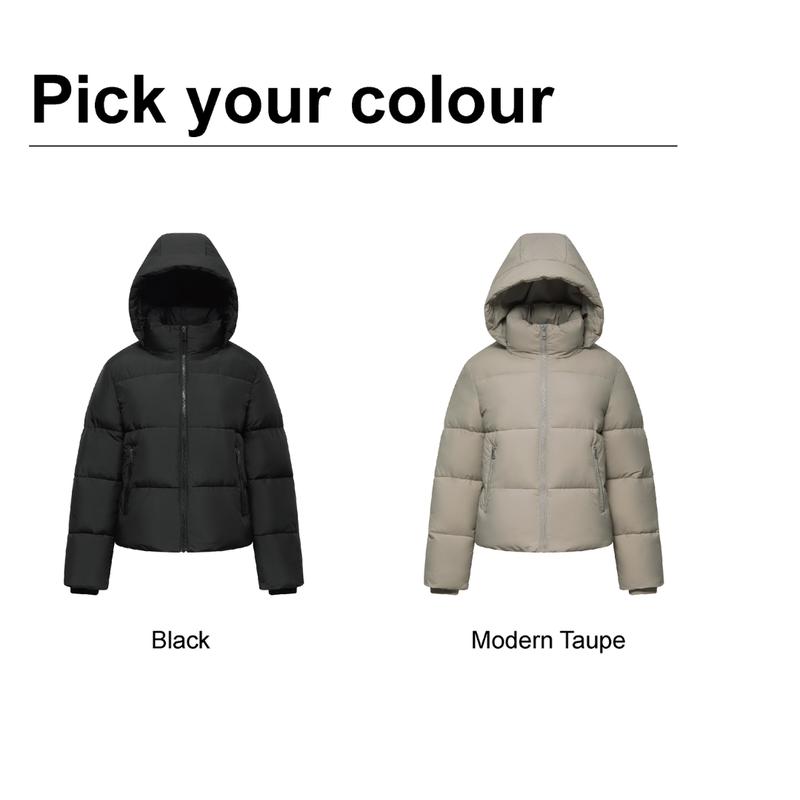 PUFFIT Men‘s Detachable Hooded Puffer Jacket, Winter Basic Warm Menswear Coat with Removable Hood Zip Deep Pockets