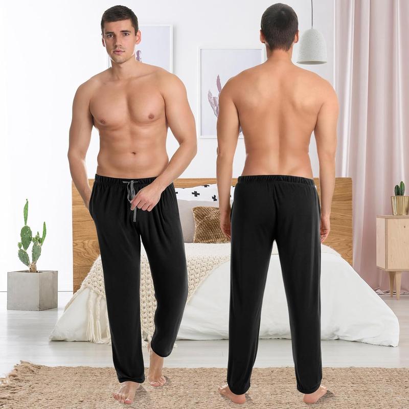 3 Pack Mens Cotton Sleepwear Pajamas Pants with Pockets Soft Sleep Lounge Bottoms Sleep Pj Bottoms for Men