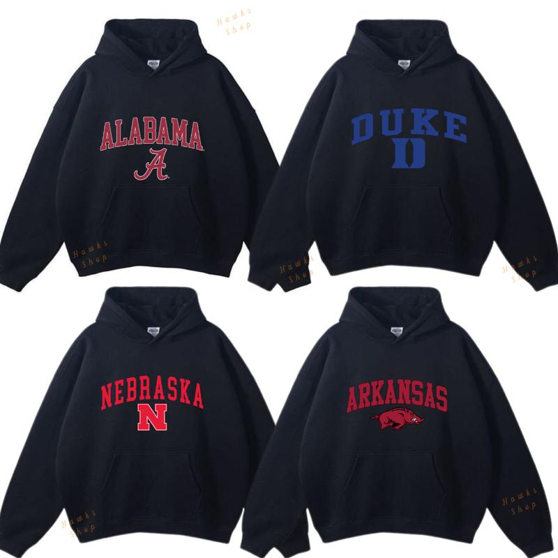 Vintage Sport Teams NCAA Collection Unisex Crewneck Black Hoodie, Graphic Team Collection Hoodie, Gift For NCAA Fans