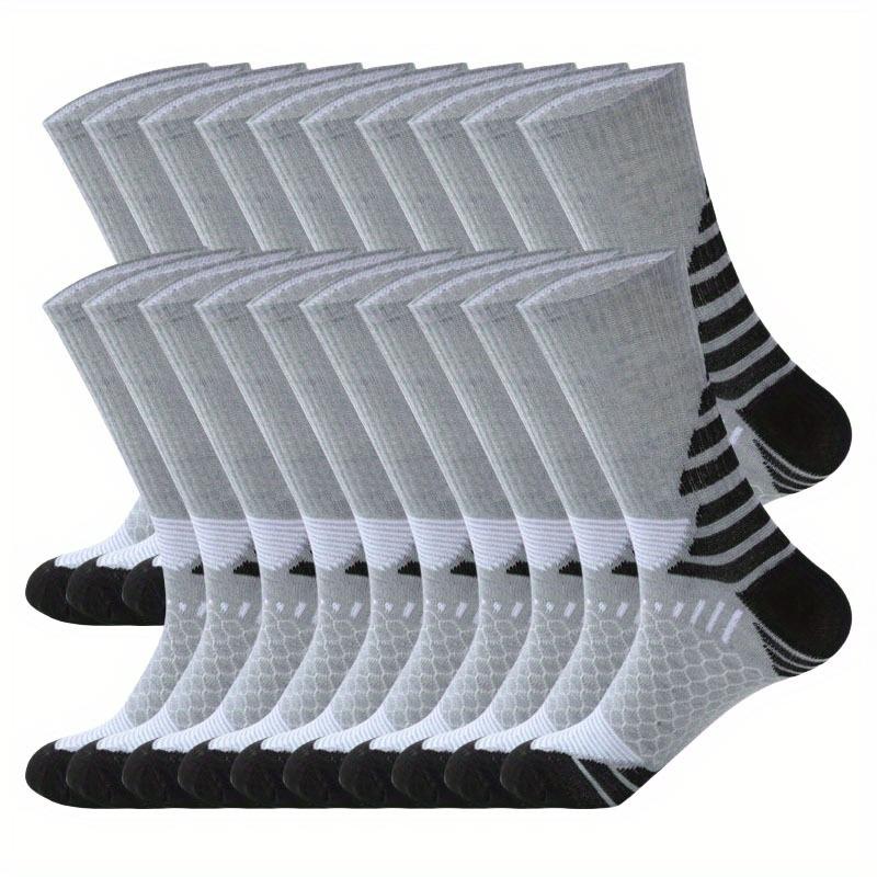 20pcs Men's Crew Socks - Breathable, Comfort Fit for Sports & Casual Wear, Solid Color Polyester Menswear Bestie