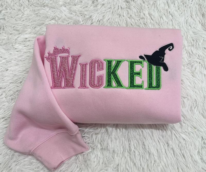 Wicked Defy Gravity Embroidered Sweatshirt, Embroidered Side Bow Sweatshirt, Hoodie