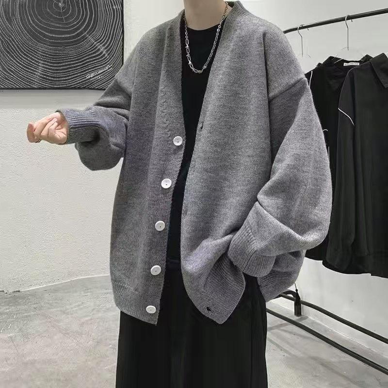 Sweater Cardigan Men's Coat Spring and Autumn Trendy Loose All-Matching Lazy Long Sleeve Sweater Men's Sweater