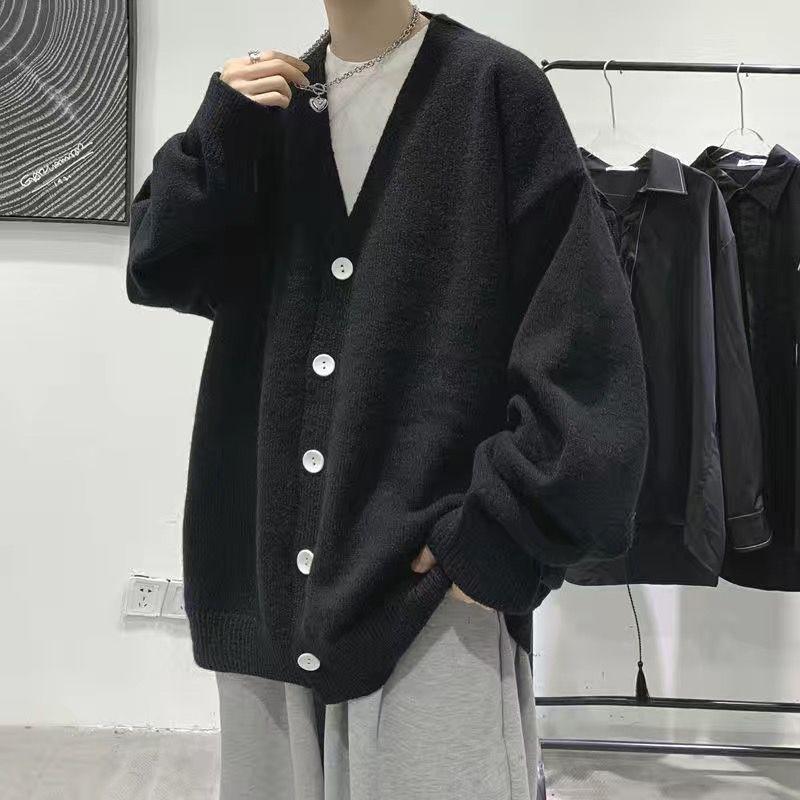 Sweater Cardigan Men's Coat Spring and Autumn Trendy Loose All-Matching Lazy Long Sleeve Sweater Men's Sweater