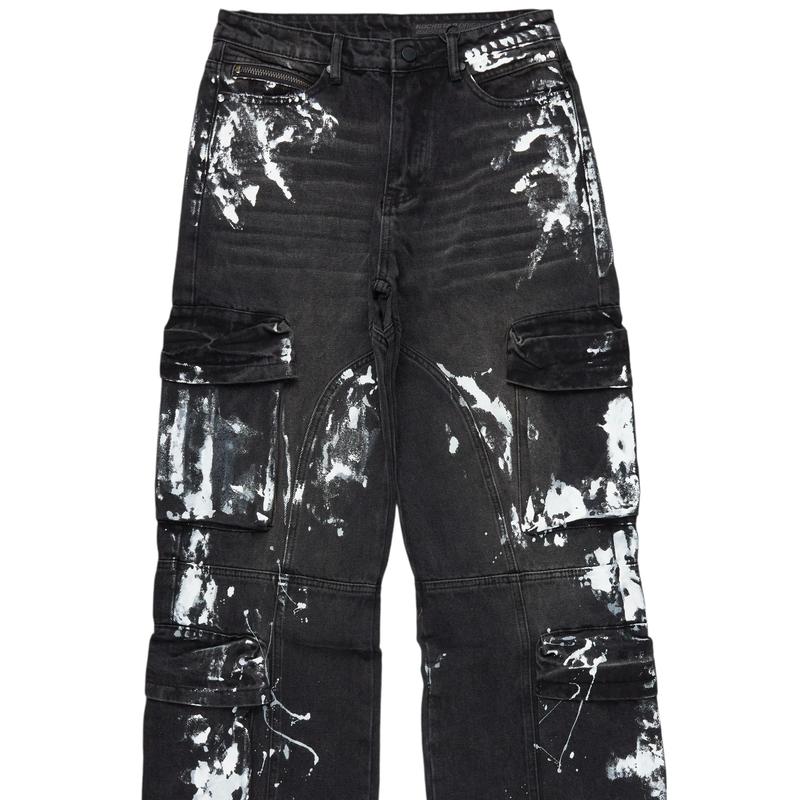 Alary Painter Black Baggy Fit Cargo Jean