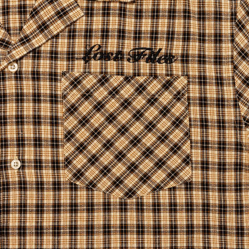 Black Tan Plaid Button Up Shirt