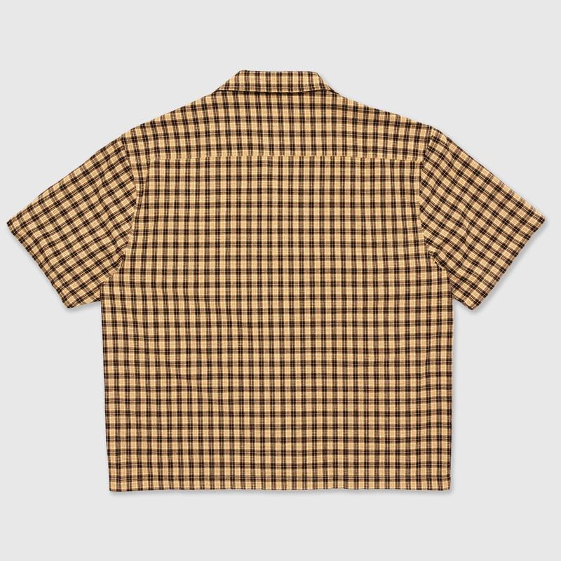 Black Tan Plaid Button Up Shirt