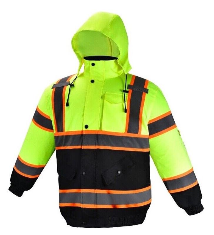 Yellow Two Tone Deluxe High Visibility Waterproof Bomber Jacket Menswear Coats