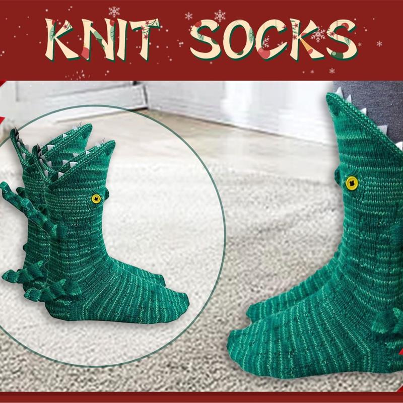 Knit Socks Unisex Novelty Shark Crocodile Shape Socks Floor Socks Winter Socks