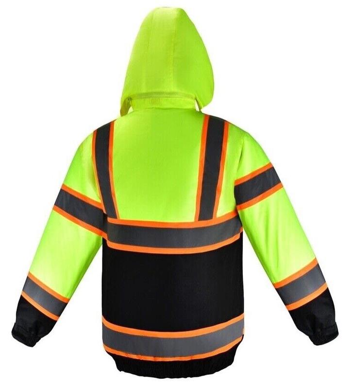 Yellow Two Tone Deluxe High Visibility Waterproof Bomber Jacket Menswear Coats