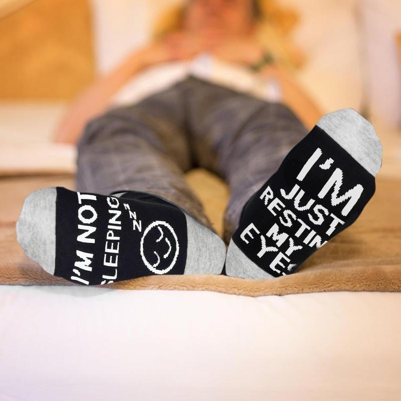 Birthday Gifts for Dad Stocking Stuffers for Men Husband Grandpa, I'm Not Sleeping I'm Just Resting My Eyes Socks