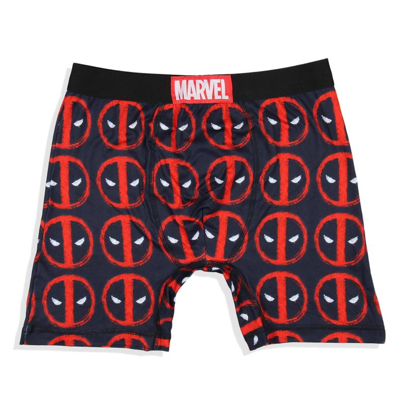 Marvel Mens' 2 Pack Deadpool Cat Symbol Boxers Underwear Boxer Briefs