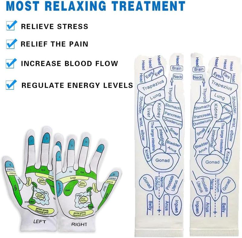 Reflexology Socks With Tools, Acupressure Reflexology Socks Set with Trigger Point Massage Tool, Foot Massage Socks for Comfort