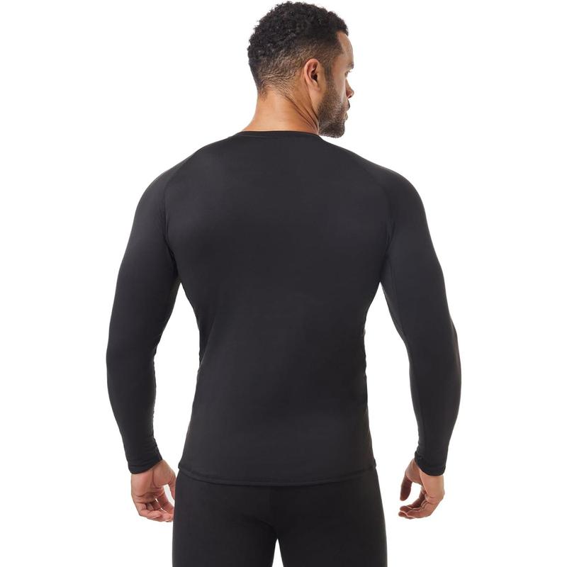 3 Pack Men's Thermal Underwear Shirts Compression Fleece Lined Long Sleeve Athletic Base Layer Cold Weather