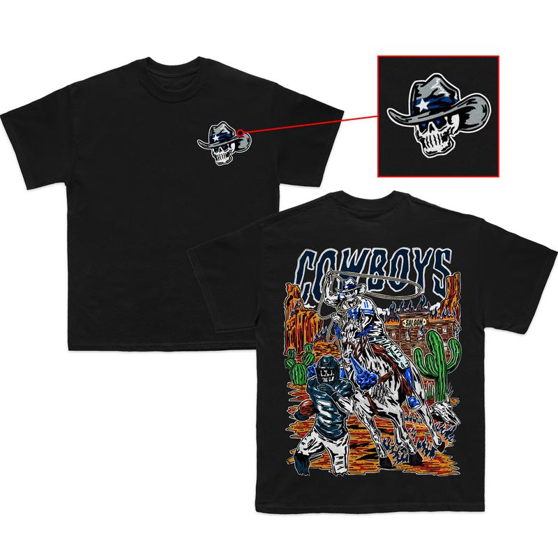 Dallas Football Limited Edition Graphic Cow boys T-Shirt, Heavy Cotton, Men's & Women's Top, American Football Merch, Deadman's Football, Menswear & Womenswear, Short Sleeve Tee, Comfortable and Stylish, Perfect for Fans of Dallas Football