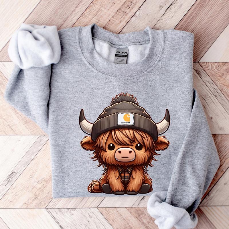 Highland Cow Sweatshirt, Highland Cow Crewneck, Cute Cow Hoodie, Western Crewneck, Highland Cow Shirt, Cow Gifts, Cow Shirt c30