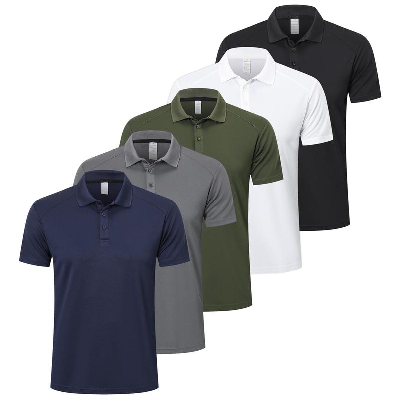 Men'S Polo Shirt Moisture Wicking Short Sleeved High-Performance Quick Drying Sports Golf Jersey