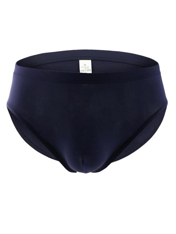 Men's Solid Color Pouch Panty, Comfy Breathable Underwear for Daily Wear, Underwear for All Seasons