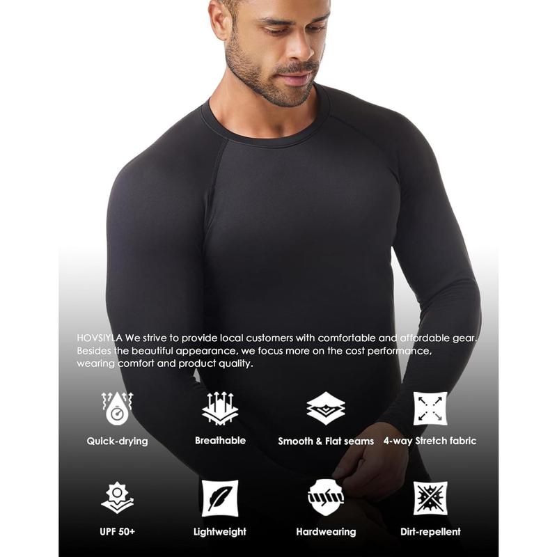 3 Pack Men's Thermal Underwear Shirts Compression Fleece Lined Long Sleeve Athletic Base Layer Cold Weather