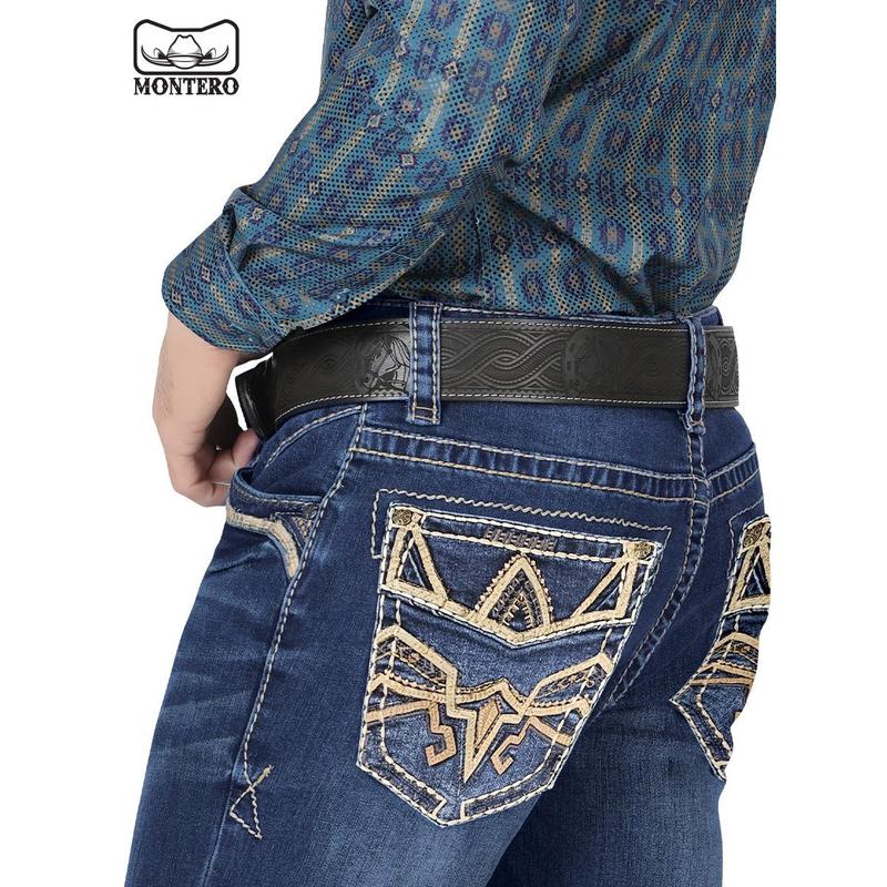 Pantalón para Hombre de Mezclilla Vaquero MONTERO (Heavy Denim) MT-4607