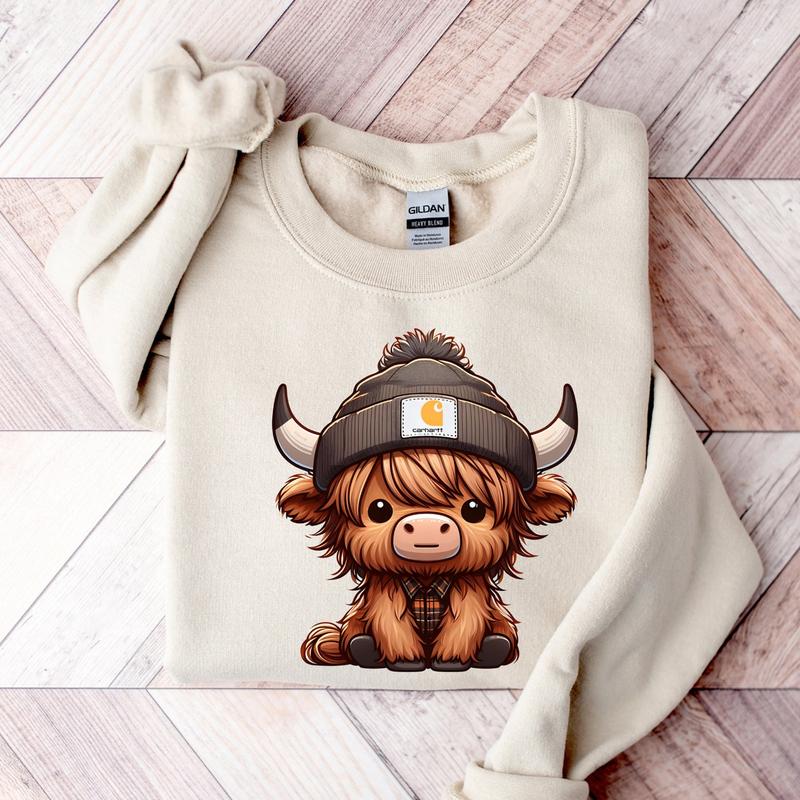 Highland Cow Sweatshirt, Highland Cow Crewneck, Cute Cow Hoodie, Western Crewneck, Highland Cow Shirt, Cow Gifts, Cow Shirt c30