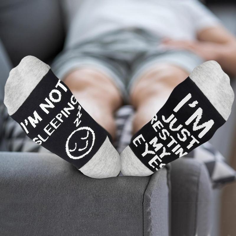 Birthday Gifts for Dad Stocking Stuffers for Men Husband Grandpa, I'm Not Sleeping I'm Just Resting My Eyes Socks