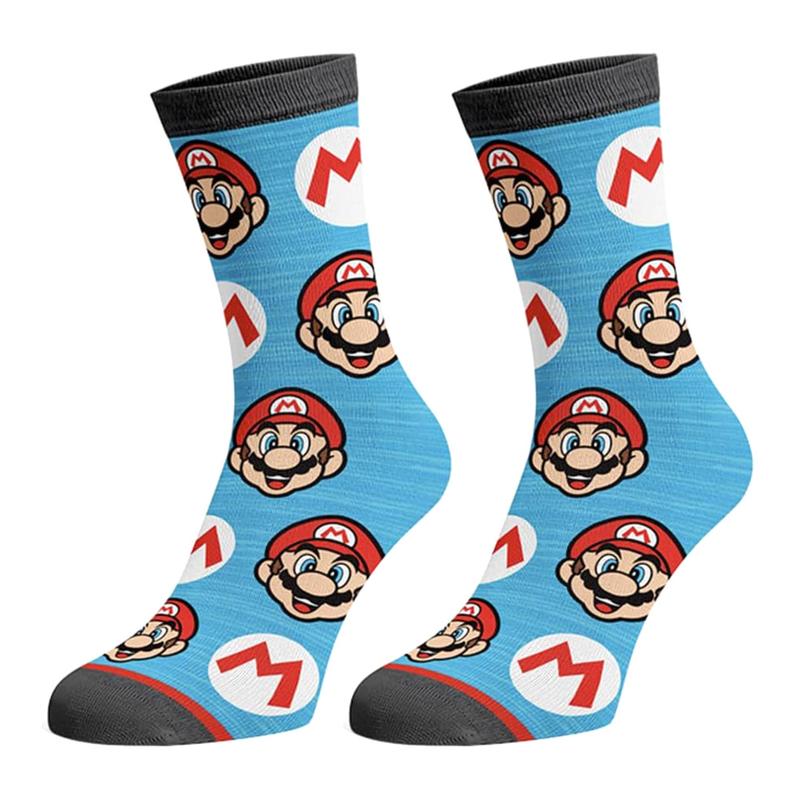 Nintendo Super Mario Men's Bowser Donkey Kong Mario 3-Pack Mid-Calf Adult Crew Socks